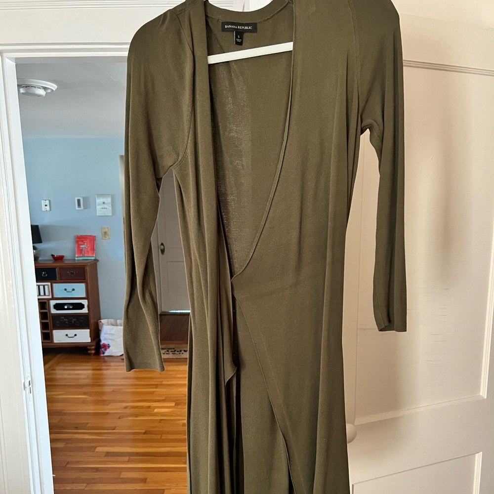 Hunter green wrap dress from banana republic factory